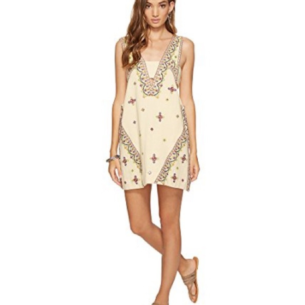 Free People Embellished Tan Sleeveless Dress - Picture 5 of 6